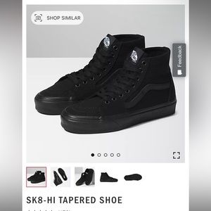 - Vans Sk8-Hi Black Canvas Shoes